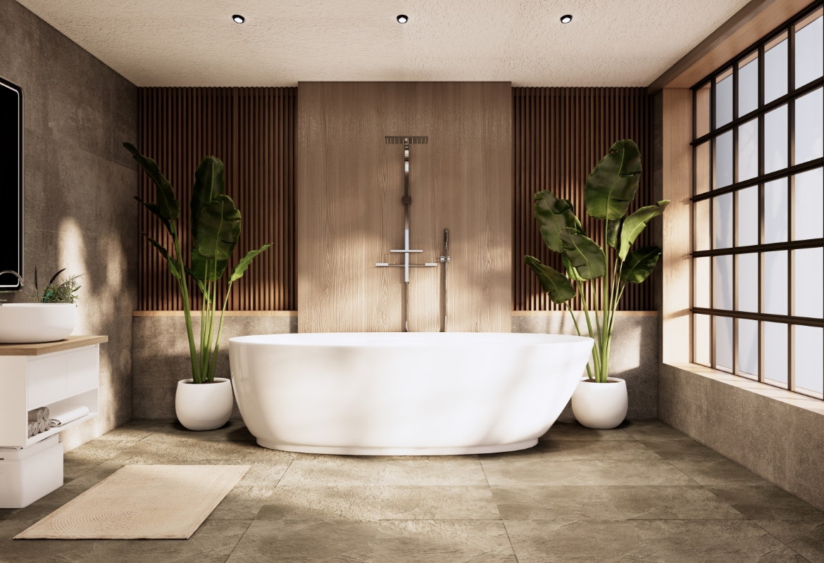 Japandi Spa Style Bathroom